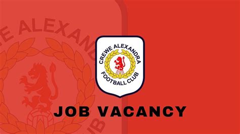 Job Vacancy Head Of Academy Coaching News Crewe Alexandra