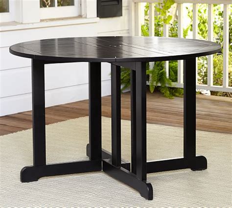 Product title winsome wood clayton round drop leaf dining table, walnut finish average rating: Hampstead Painted Round Drop-Leaf Dining Table - Black ...