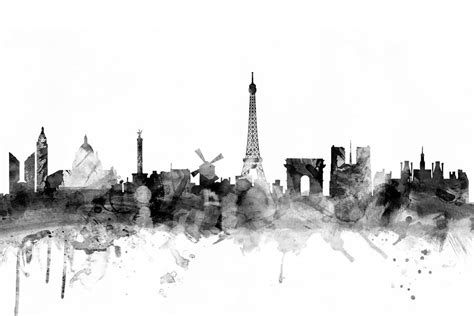 Paris France Skyline Digital Art By Michael Tompsett Pixels