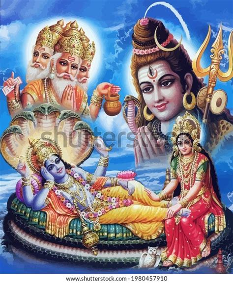 Lord Brahma India Culture Holy God Stock Illustration 1980457910