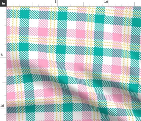 Pastel Plaid Fabric Butterfly Plaid By Pond Ripple Pink Etsy