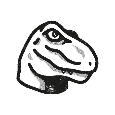 Premium Vector Dinosaur Head Illustration Mascot Line Art