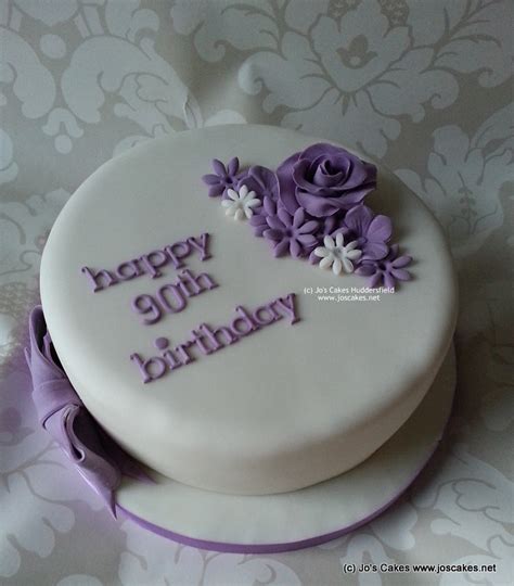 Purple Simple 90th Birthday Cake My Brief Was Floral And P Flickr