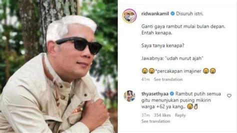 Aksi Jenaka Ridwan Kamil Unggah Foto Berambut Putih Bak Gaya Rambut Baru Disebut Disuruh Istri