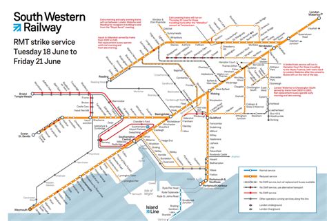 South Western Railway Map And Timetable Train Strike Services As