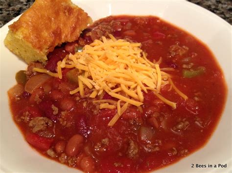 Cook this beef chili low and slow. Homemade Chili - 2 Bees in a Pod
