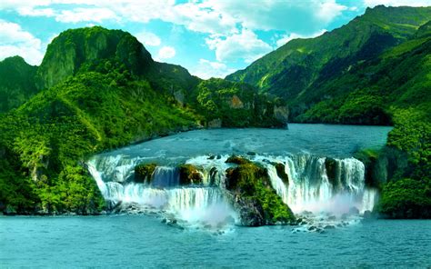 Free Download Tropical Waterfall Paradise Desktop Wallpaper