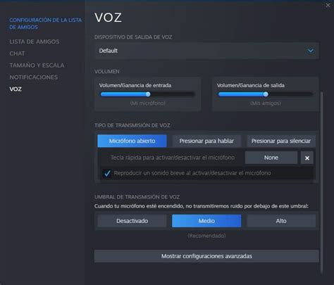 cómo configurar el micrófono para hablar con tus amigos por steam