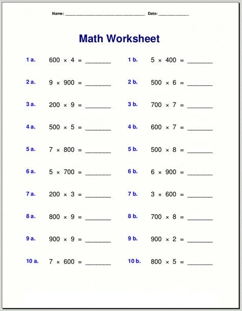 Practice makes a big difference! Free Printable Math Worksheets for Grade 4 | Activity Shelter