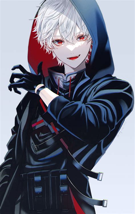 Anime White Hair Red Eyes Wallpaper Illustration Long