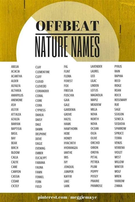 Pin By Debra On Writing Nature Names Baby Name List Names