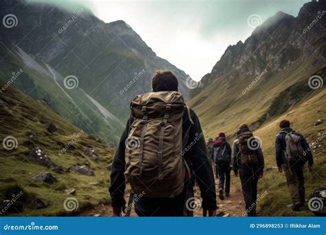 Trekking in the Highlands of the Caucasus Mountains in Georgia, Rear