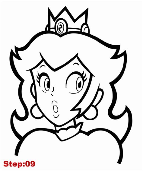 Princess Peach From Super Mario How To Draw Manga D Coloring Home