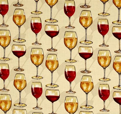 0 Vintage Wine Glasses Pattern Designed By Mary Beth Baker For Henry
