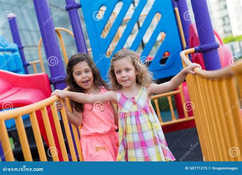 sisters at the playground stock image image of enjoy 50771275