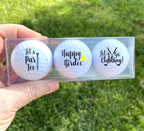 Happy Birthday Golf Balls 3 Golf Balls Happy Birdie Etsy