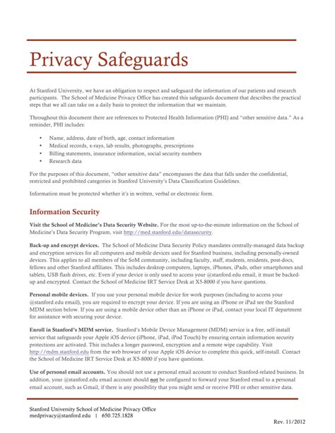 Privacy Safeguards Human Subjects