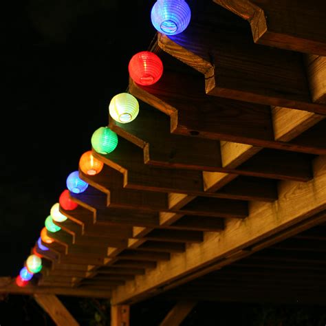 Smart Solar 20 Light Led Multi Color Chinese Lantern String Light Set