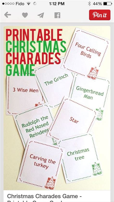 Christmas Charades Christmas Party Games Christmas Games Xmas Games