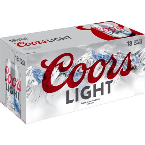 Coors Light Lager Beer 18 Pack 12 Fl Oz Cans 42 Abv Lagers