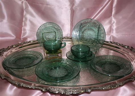 Depression Glass Doric And Pansy Pretty Polly Party Dishes From Micheledolls On Ruby Lane