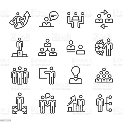 Business People Icons Line Series Stock Illustration Download Image