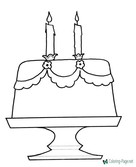 Birthday Cake Card Coloring Page Printable Templates Free