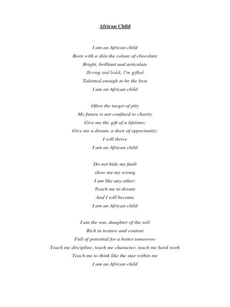 African Child Poem
