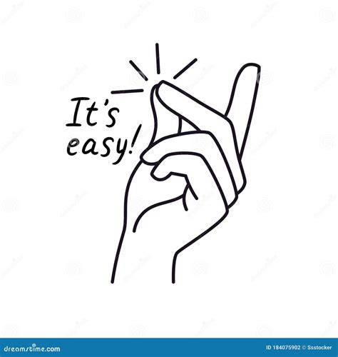 Snapping Finger Hand Gesture Outline Vector Royalty Free Cartoon