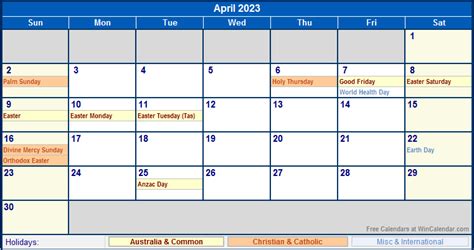 Month Of April 2023 Calendar