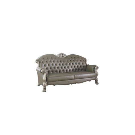 Luxury Vintage Bone White And Pu Dresden Sofa Set 2 Pcs 58175 Acme