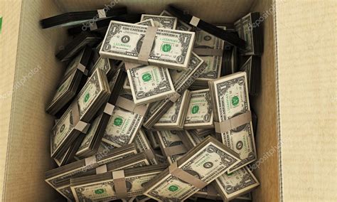 Pictures Box Of Dollars Dollars In A Box — Stock Photo