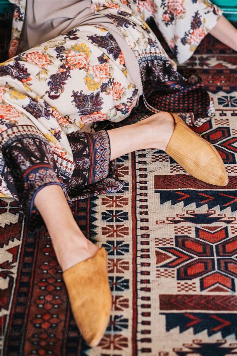 Close Up Of A Details Of Anonymous Female Model In Bohemian Pajama On The Floor By Stocksy