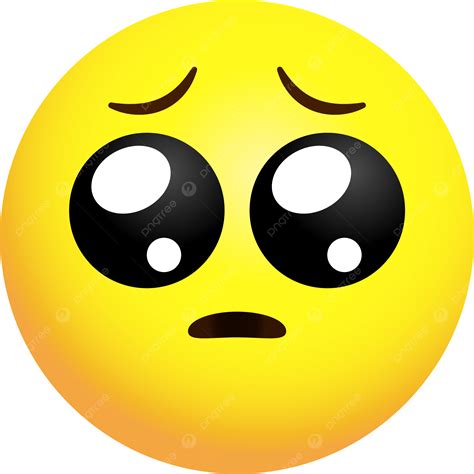 Diseño De Emoji Triste Amarillo Con Grandes Ojos Vidriosos Png Emoji