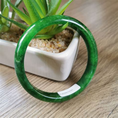 Jadeite Bangle Certified Grade A Imperial Green Icy Natural Etsy UK