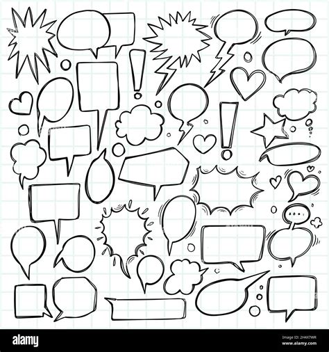 Hand Drawn Sketch Speech Bubble Set Design Stock Vector Image And Art Alamy
