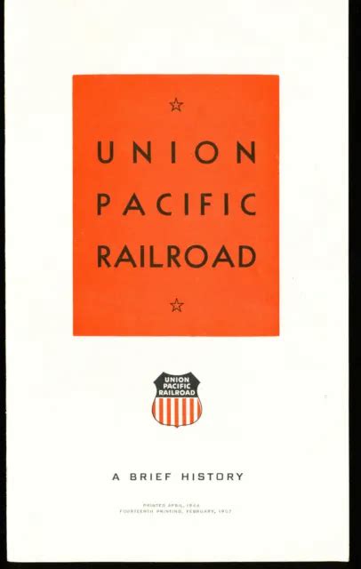 1957 Andunion Pacific Railroad A Brief History Booklet 1345 Picclick