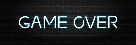 Vector Realistic Isolated Neon Sign Of Game Over Lettering For Decoration And Covering On The