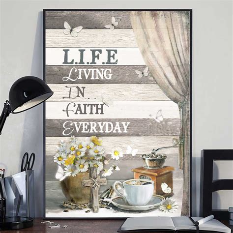 Life Living In Faith Everyday Christian Poster Poster Art Design