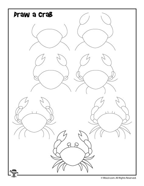 How To Draw A Crab Woo Jr Kids Activities
