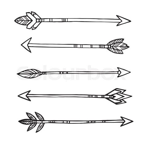 Tribal Indian Arrows Hand Drawn Stock Vector Colourbox