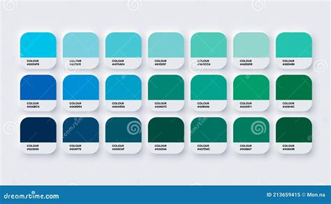 Palette De Couleurs Exemples Bleu Et Vert En Hex Rgb Vecteur