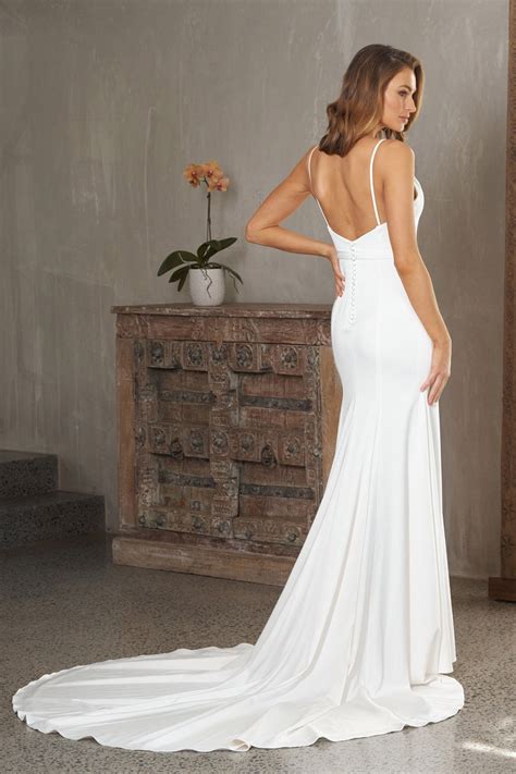 David's bridal offers clean & modern, elegant wedding gowns in lace, beach perfect, short & minimalist dress styles! Amara Wedding Dress - TC329 - Tania Olsen Designs