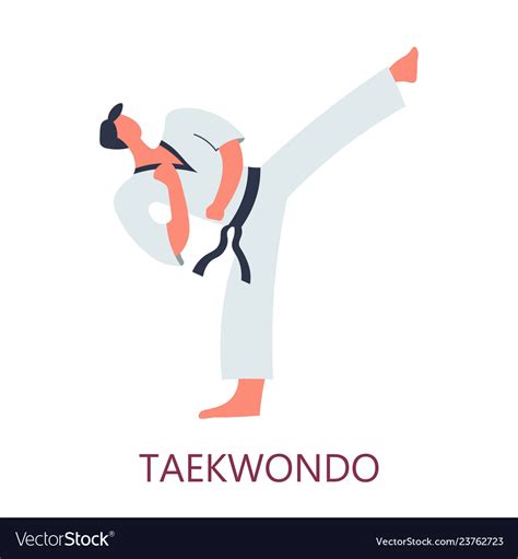 Fighting Art Taekwondo Korean Fight Style Kick Vector Image