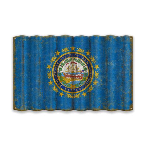 New Hampshire Corrugated State Flag Old Wood Signs