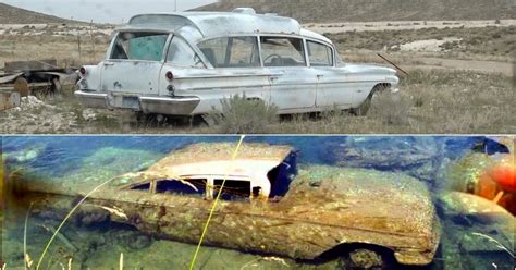 10 Sad Photos Of Cars Discovered Underwater 5 Found In Deserts