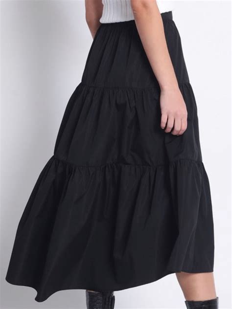 Black Tiered Midi Skirt Ah Là Laà Lifestyle Boutique