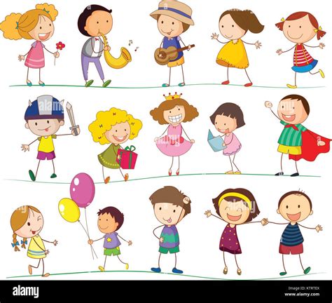 Illustration Of Mixed Simple Kids Stock Vector Image And Art Alamy