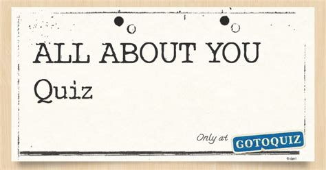 All About You Quiz