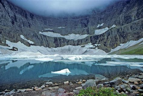 Iceberg Lake And Fog Visit Glacier National Park Montana National